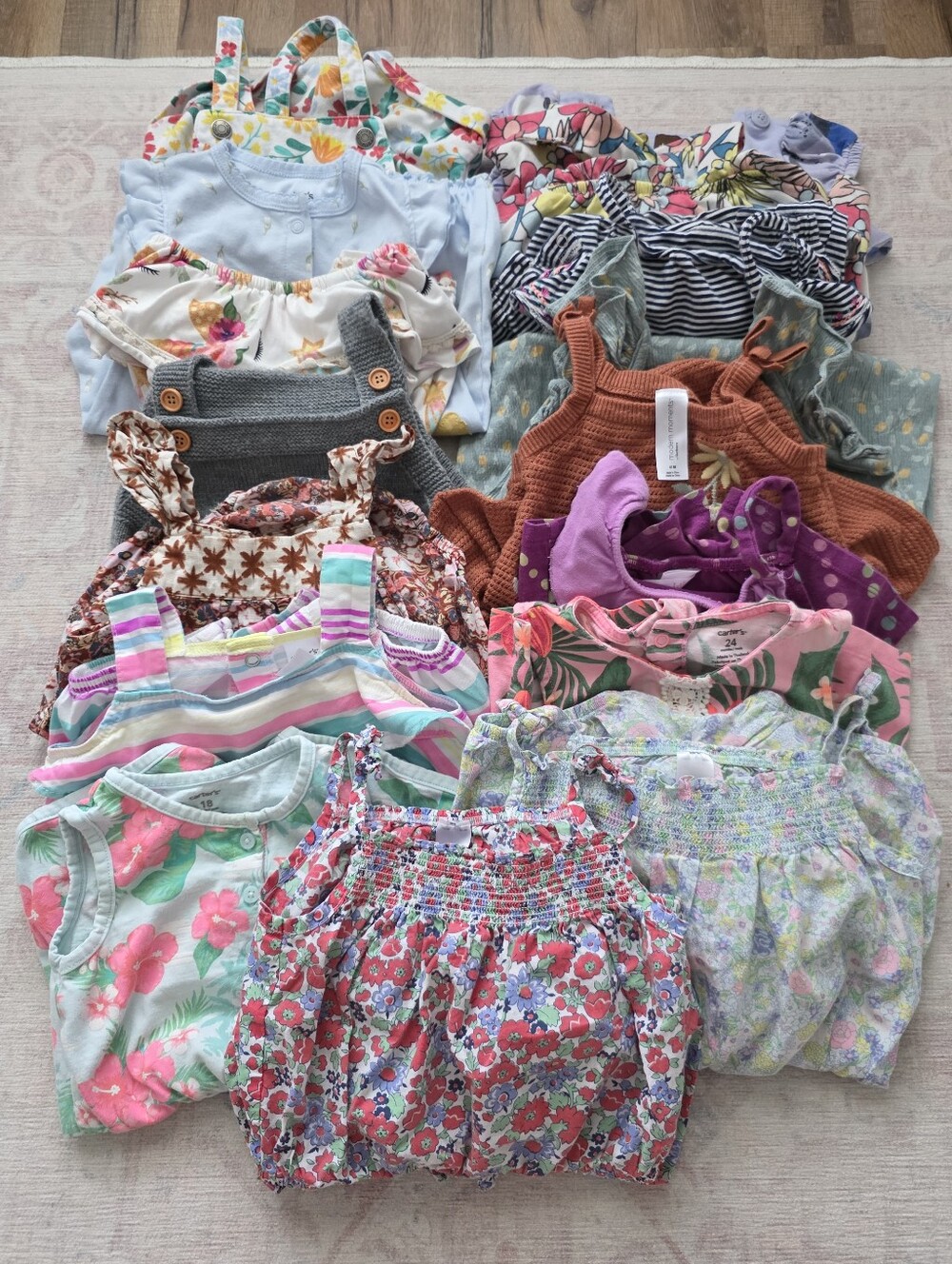 Huge 16 Piece Toddler Girls Romper Lot, 18-24 Months